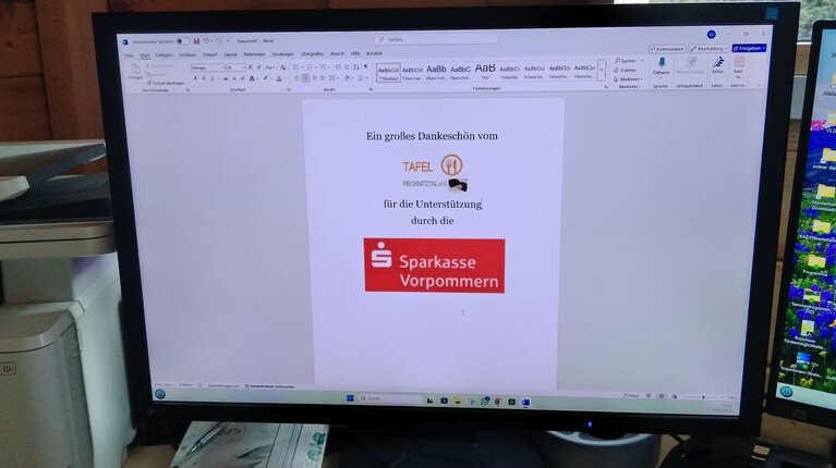 Technik der Tafel versagt - Sparkasse Vorpommern hilft