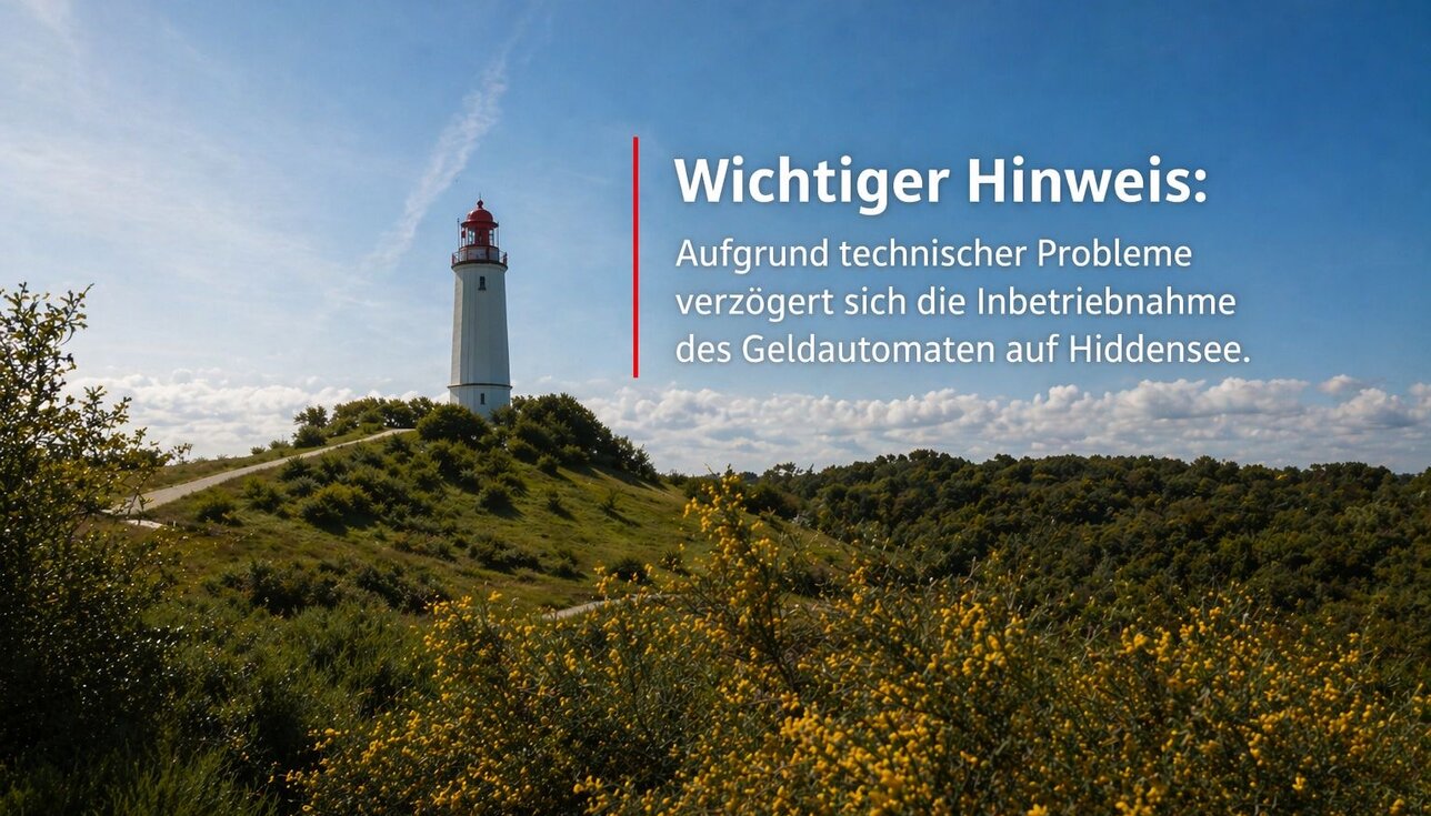 Neuer Geldautomat auf Hiddensee: Inbetriebnahme voraussichtlich kommende Woche