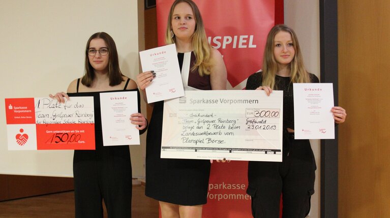 2. Platz für die Sparkasse Vorpommern im Landeswettbewerb des  „Planspiel Börse 2018“