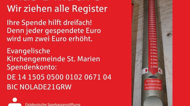 Unterstützen Sie die Restaurierung der Mehmel-Orgel in St. Marien in Greifswald!